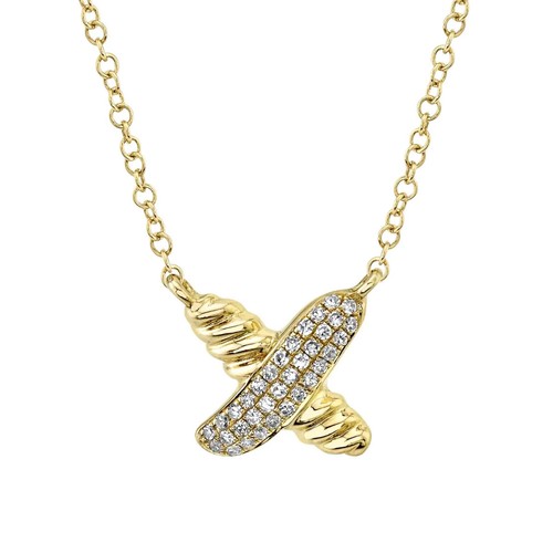14k gelbgold anhänger kette - x,