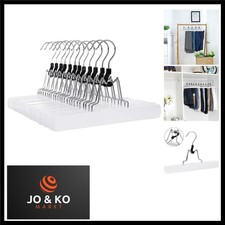 Hosenspanner, 12 Stück, Kleiderbügel aus Holz, Hosenbügel, rutschfest, verchr...