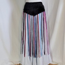 Long Multicolor Fringe Black