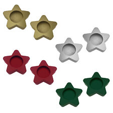 Teelichthalter Stern 2er Set aus Holz Tisch Deko für Winter Weihnachten -wählbar