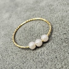 Ring vergoldet Perlen Trio Größe 52 Damen Schmuck zart