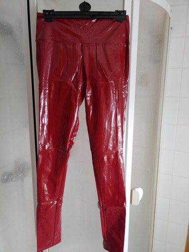 Vinyl lack leggings mit - lack,