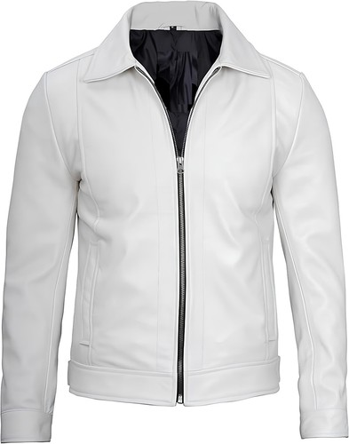 Lederjacke herren weiß bomber - lederjacke,