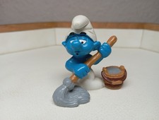 Schleich Schlumpf Mop & Eimer - 20193 -  Schlümpfe Germany bucket roter Punkt