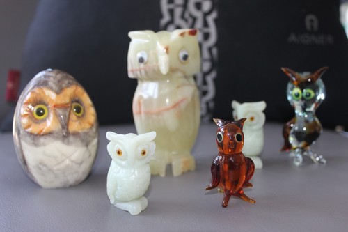 Eulen aus keramik glas - aus, keramik/glas