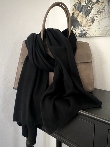 Schal schwarz strick - schwarz,