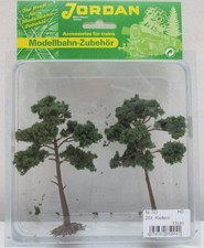Jordan Modellbau H0/N [5D]  Kiefern klein 11cm fertig beflockt 2 Stück  - OVP NE