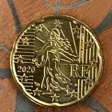 20- Euro Cent Frankreich 2020  France Umlaufmünze Kursmünze Sammelmünze Coin