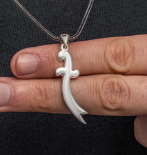 Zülfikar + 55cm Zincir Gümüs Dhu l-faqar 925 Silber Hz. Ali Schwert Anhänger NEU