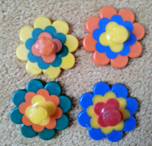 Originl vintage prilblumen - originl, 4x