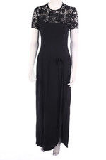 ESCADA COUTURE Abendkleid Maxikleid Ballkleid Seide M schwarz