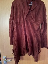 Kekoo Lagenlookshirt Asymmetrisch geschnitten Gr 48 in Rostrot mit Schslkragen