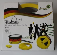 ComBinho -  Die kleine , große Samba Kapelle - 4 in 1 - Trommel, Rassel, Ratsche