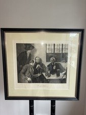 Antiker Kunstdruck „Dorfpolitiker“ – gerahmt – Kaufhaus Michel & Co.
