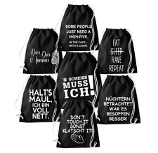 Youth Designz Baumwoll Beutel Turnbeutel viele Motive mit lustigen Sprüchen Fun