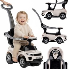 Rutschauto mit Stange Kinderfahrzeug Rutscher Sport car weiß Sun Baby