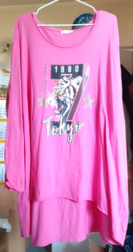 Langarmshirt pink mit druck - langarmshirt,