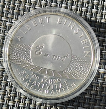 10 Euro Gedenkmünze Silber 2005 Albert Einstein in Kapsel
