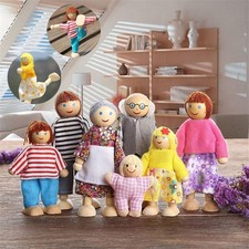Familie Puppenhaus Familie 7 Flexible Puppenstube Menschen Figur Spielzeug Holz