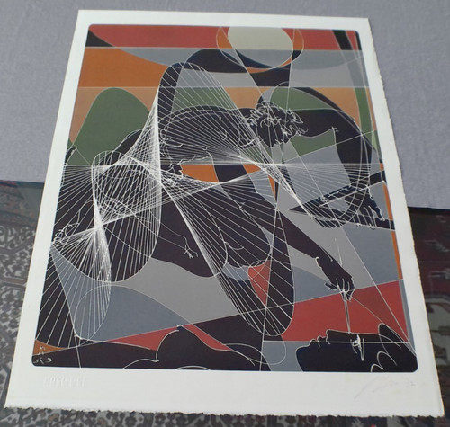 Farblithografie humanität - farblithografie, "humanität"
