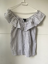 schulterfreies Top, Schwarz/weiß gestreift, Atmosphere, Gr. S/M 