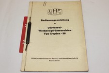 Betriebsanleitung - Fräsmaschine Fräse - UMF Ruhla - Duplex-58 - Original
