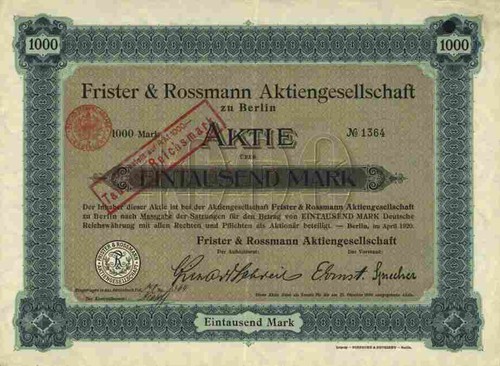 Frister rossmann ag 1920 - frister,