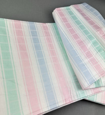 Vintage Mako-Damast Bettwäsche 4tlg – 140×200 & 80×80 – Aussteuer Pastell Streif