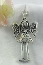 ANHÄNGER ENGEL SILBER SCHUTZENGEL BIG CHARM GLÜCKSBRINGER FEE ELFE groß KETTE