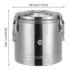 Rund Thermobehälter Edelstahl Thermobox Warmhaltebehälter Speisen Thermoport 10L
