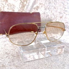 Vintage Cartier Sonnenbrille Brille Santos Gold Gestell 58-18-140 mit Lederetui