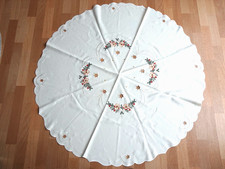 Weihnachtstischdecke rund 1,25 m beige