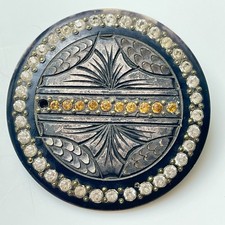 Old art deco rhinestone brooch - old,