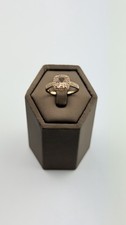 Citrin und CZ 9 kt Gold Ring
