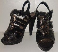 Catwalk Black  Gr 36 High Heels gold schwarz Plateau Sandalen silber Deichmann