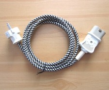 Heißgerätestecker mit ca. 1,82m Kabel mit Stoffummantelung Gerätekabel Schuko K1