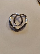 Tuchclip Silberfarben, Herzform Mit Strass Besetzt