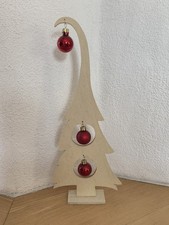 Deko Weihnachten Weihnachtsbaum Christbaum aus Holz Kugeln rot Höhe ca. 36,5 cm