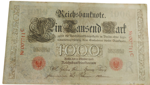 1000 mark reichsbanknote 1903 - 1000,