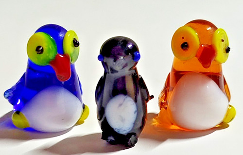 Glasfiguren pinguine 3er set - pinguine,