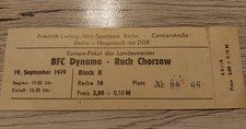 Ticket Eintrittskarte 79/80  BFC Dynamo - Ruch Chorzow  DDR Europapokal