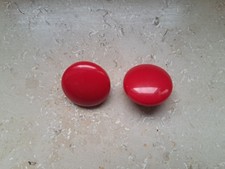 Knallige Ohrclips Ohrringe rot rund poppig Damen Kunststoff 