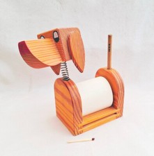 Holz Notiz Dackel Schreibtisch Butler Stift Papier Halter Handarbeit Lebenshilfe