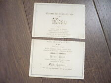 MENÜ 1894 HOTEL DE LA PEACE