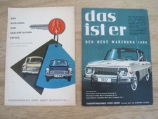 2 mal orig. Werbung WARTBURG u. TRABANT 1966/1967 aus westdeutschem Journal selt