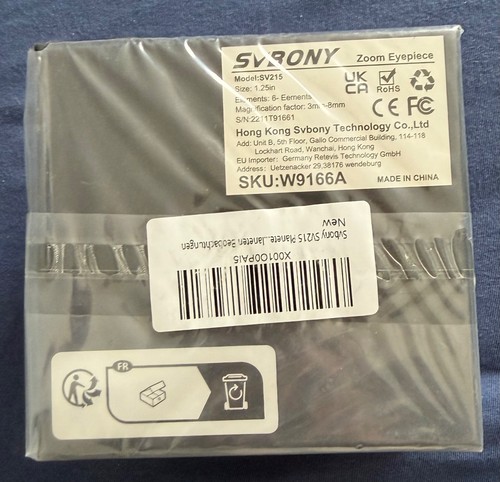 Svbony sv215 zoom okular 8mm - svbony, 3-8mm