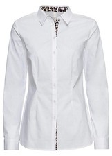 Bluse mit Leo-Satin Einsatz