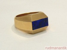 RING HERRENRING GOLD 585 mit LAPIS LAPISLAZULI - signiert punziert