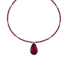 Elegantes collier mit rotem - collier,