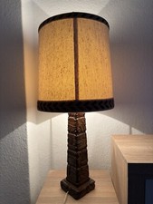 Stehlampe, ca 1960, handgearbeitet, Echtholz, Totem Lamp, Original
